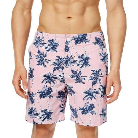 Tommy Hilfiger Mens Regal Palms Swim Bottom Board Shorts, Pink, Big & Tall, 2XLT