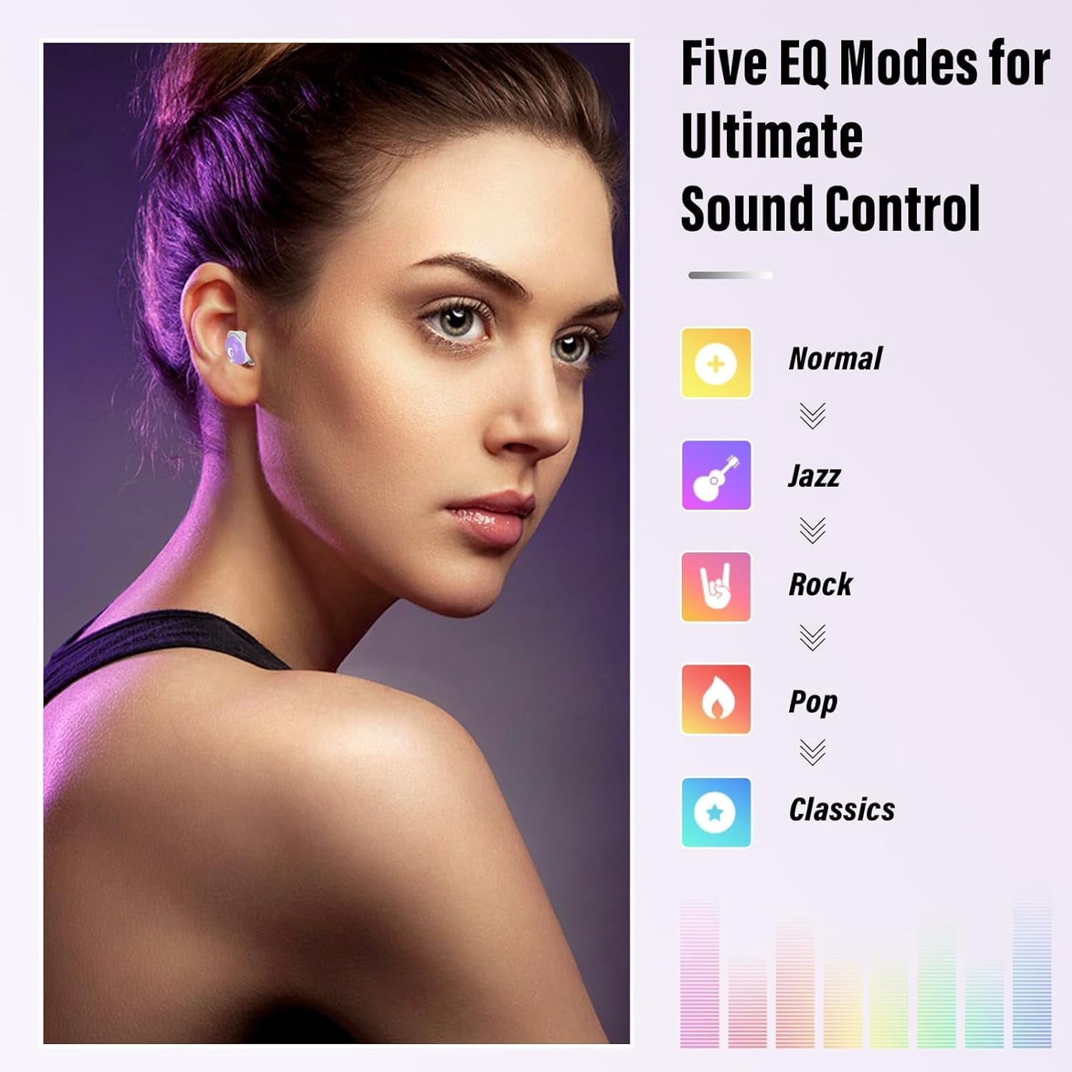 Sleep Earbuds Bluetooth 5.4 in Ear Smart Touch Screen Headphones, 48H Noise Cancelling Ear Buds with 5 EQ Modes, Mini Wireless Headphones Small Design for Side Sleepers, Clear Calls Earphones, IPX7