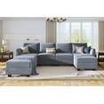 thumbnail image 4 of HONBAY Sectional Sofas, Bluish Grey Wood, 4 of 7