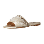 Badgley Mischka Kassandra Slide Sandal Ivory Satin, Size 9.5