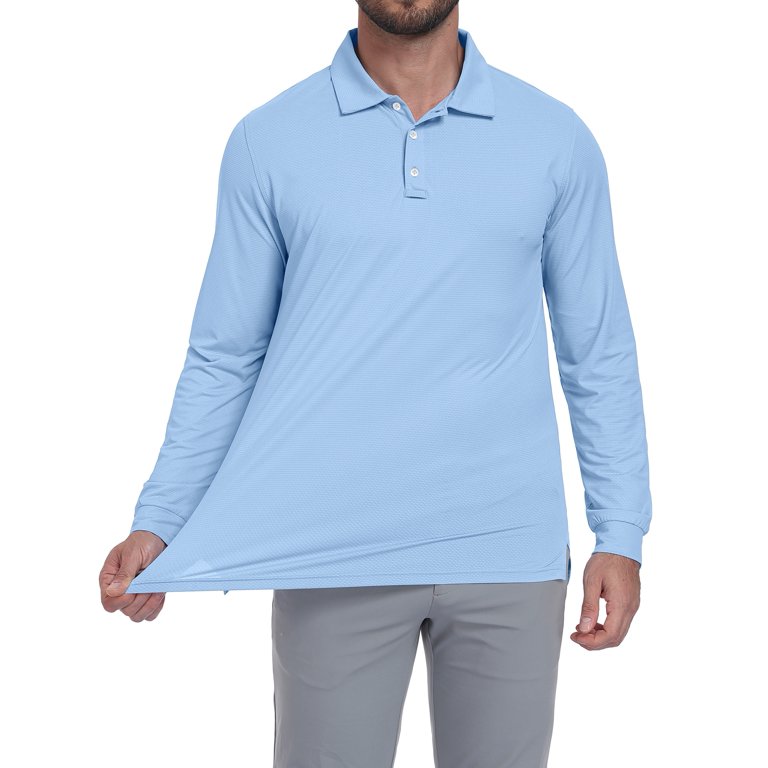 GIRUNS Men's Long Sleeve Golf Polo UPF 50+ photo 3
