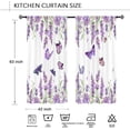 thumbnail image 6 of Lavender Butterfly Purple Liac Spring Kitchen Curtains 42W X 63L Inch 2 Panels Rod Pocket Vintage Country Small Short Cafe Tier Curtains Beige Window Drapes Treatment Home Decor, 6 of 6