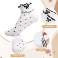 thumbnail image 3 of Bocaoying 6 Pairs Women's Ruffle Ankle Socks, Lettuces Crew Socks for Women with White and Black Accent, Combed Cotton Breathable Socks with Checkered & Stripe Patterns, Size 5-9, 3 of 8