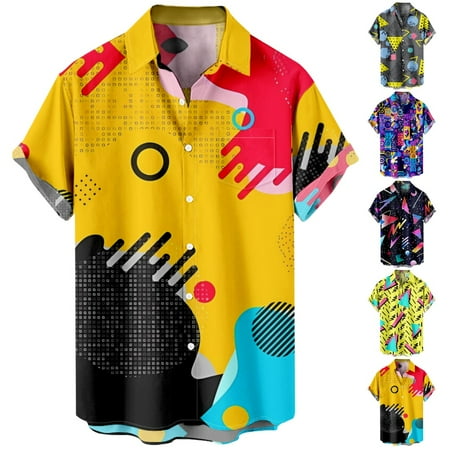 

Tropical Floral Shirts Mens Polyester Button Down Shirts