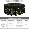thumbnail image 3 of Happy New Year Tablecloth Round 60Inch, Black Merry Christmas Balls Fireworks Cheers Table Cover for Kitchen Dining, Winter Xmas Snowflakes Table Cloth Washable for Holiday Indoor Outdoor Decor, 3 of 6