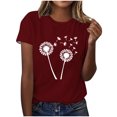 thumbnail image 1 of Kaemgyyd T-Shirt Grande Taille pour Femmes, Mignon, à Imprimé Graphique, Col Rond, Doux, Léger, Manches Courtes, 1 of 4