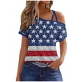 thumbnail image 2 of Qingpeng 4th of July Patriotic T Shirts for Women Summer Star Print Shirts Women's Independence Day Short Sleeve Casual Tee Tops, 2 of 6