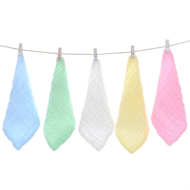 XmhyTop Toallas para bebés, 5 colores, fáciles de limpiar, seguras y sostenibles, 5 piezas