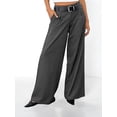 thumbnail image 6 of Women'S High Waisted Striped Loose Fit Straight Wide Leg Pants Business Work Casual Pants, 6 of 10