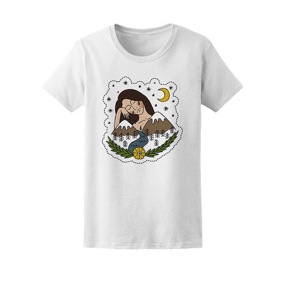 Crying Girl And Mountain Tee Women's -Image by Shutterstock