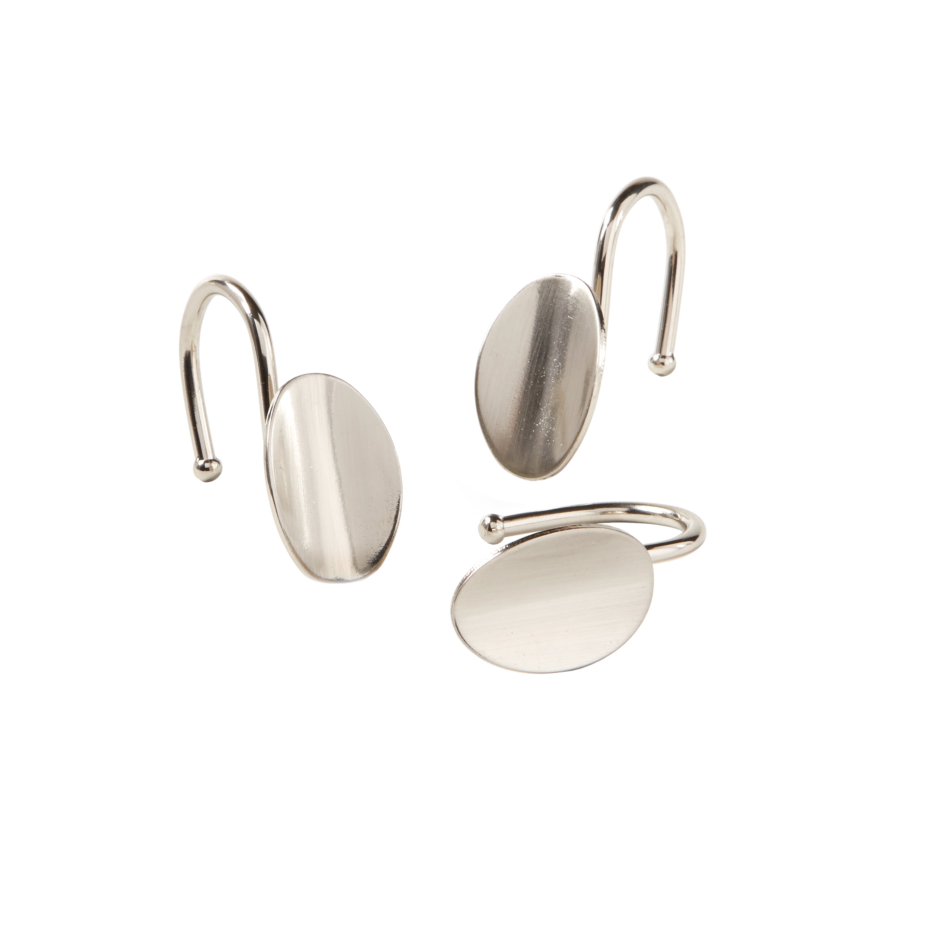 SKL Home Loop Shower Curtain Hook Set, Silver, 12 piece