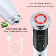 Facial Massager Beauty Device, Electric Face Lifting, Skin Rejuvenation, 7 in 1 Skin Care Tool with 3 LED Light, 3 Vibration & Massage for Anti-Aging, Deep Cleansing, Skin Tightening, Skin Refreshing