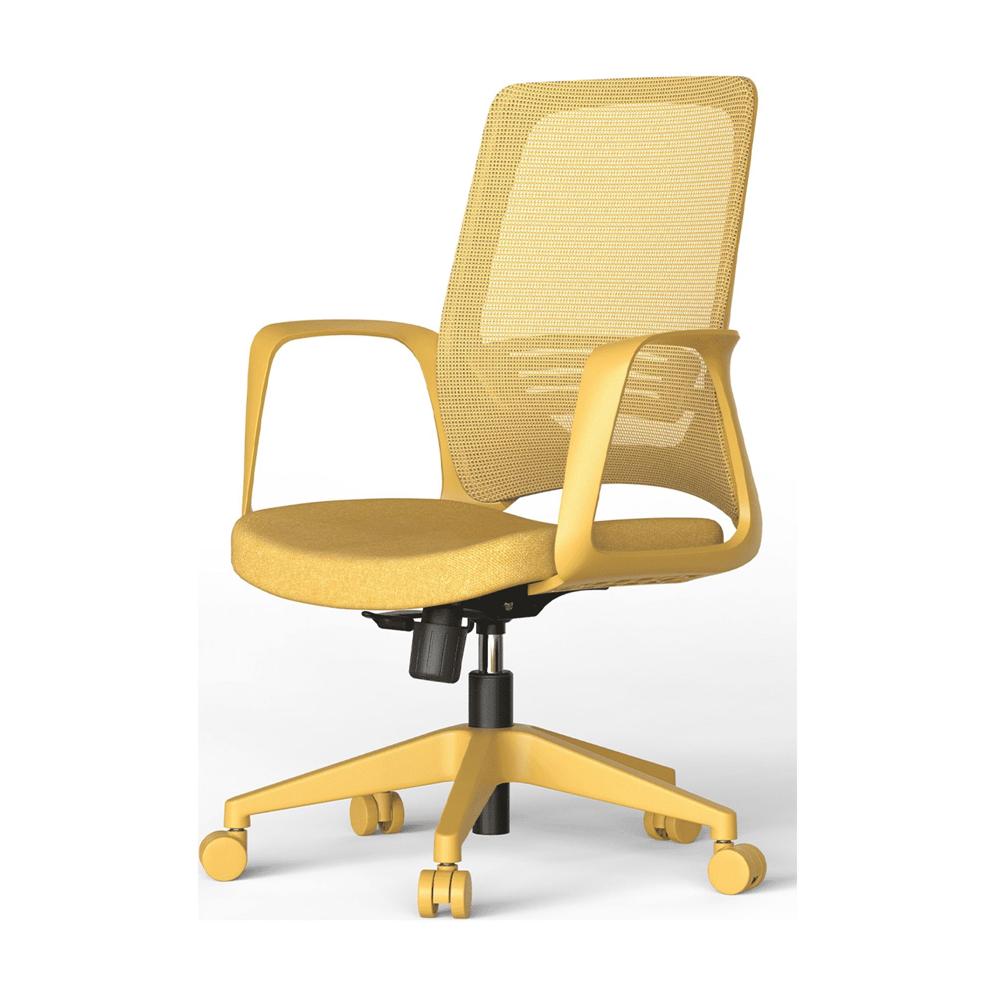 Executive Office Ergonomic Mesh Chair 350LBS, Office Seating, Mesh Fabric, Comfortable Sitting, Integrated Armrest, Lifting, Swivel Net Chair (Yellow)
