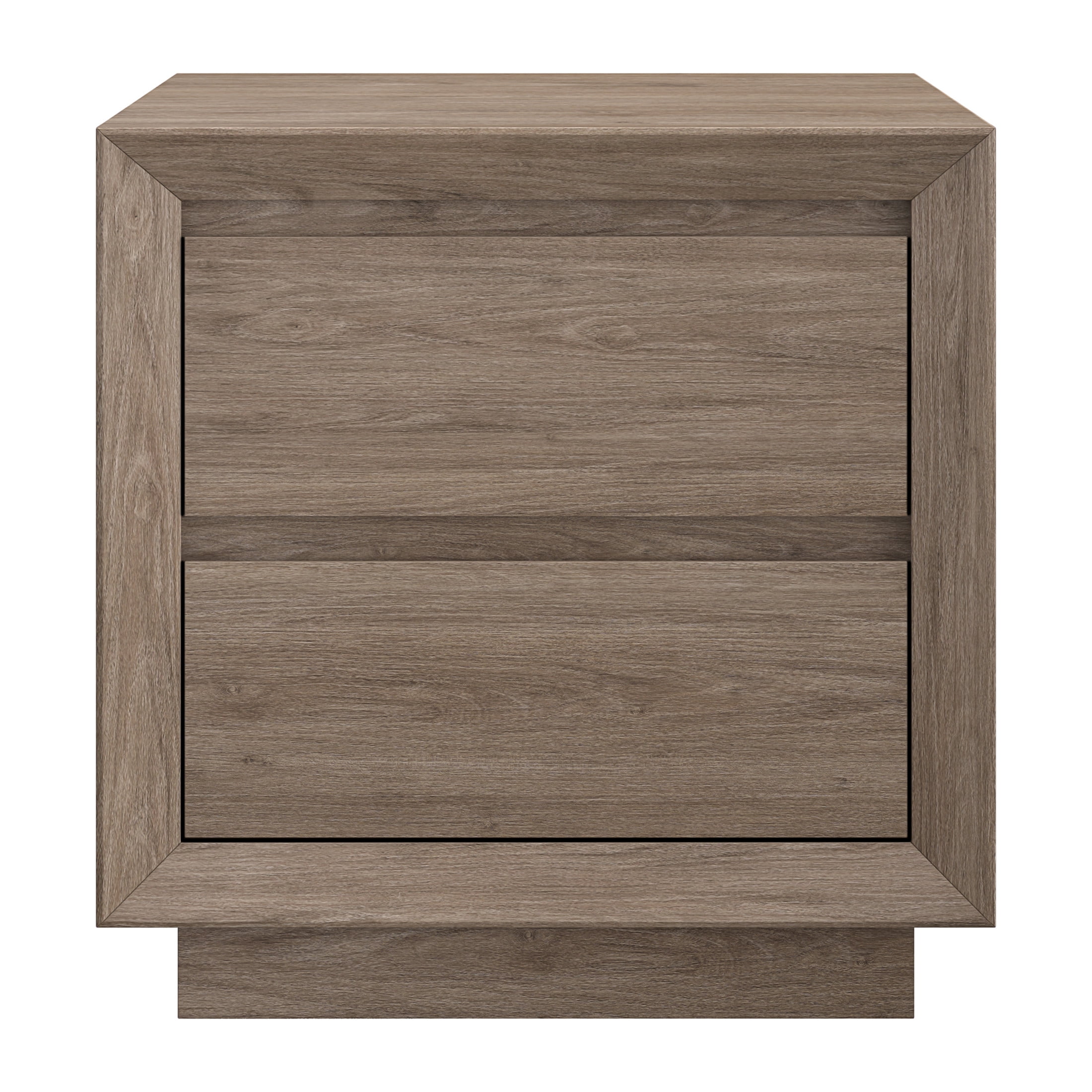 Evelyn&Zoe Modern/Contemporary 24" Wide Antiqued Gray Oak Nightstand