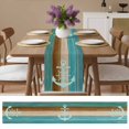 thumbnail image 4 of Nautical Marine Turquoise Anchor Table Runner 13x60in Non-Slip Cotton Linen Table Runners, Vintage Farmhouse Plank Dresser Scarves TableRunner for Dinner Kitchen Dining Wedding Party, 4 of 9