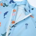 thumbnail image 4 of Emy Dola Baby Boy Swimsuit with Hat Toddler Short Sleeve One Piece Bathing Suit Kids UPF 50+ Zipper Rash Guard Swimwear 0-8T, 4 of 8