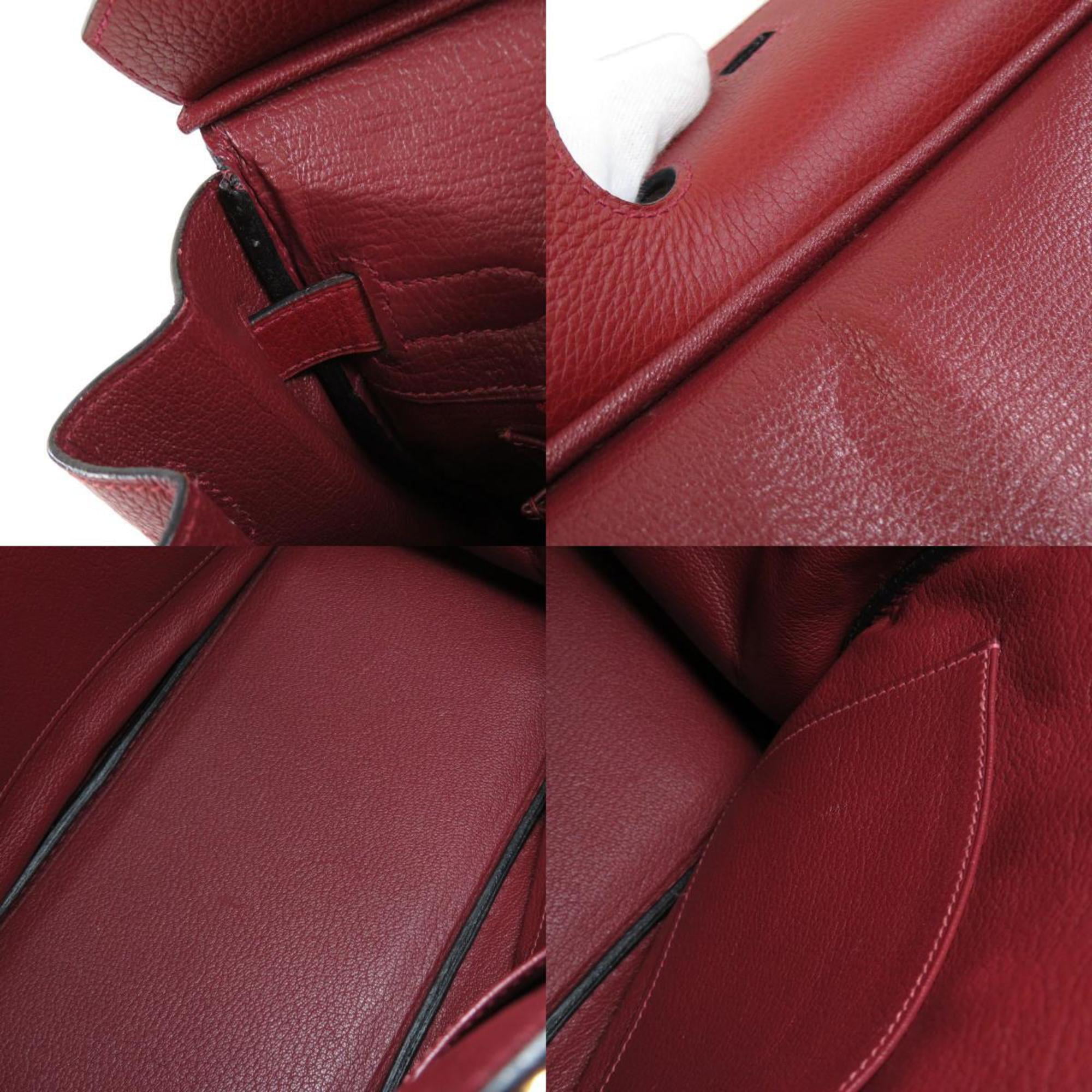 Authenticated Used HERMES Hermes Birkin 35 Rouge Garance □K Stamped (around  2007) Unisex Taurillon Clemence Handbag 
