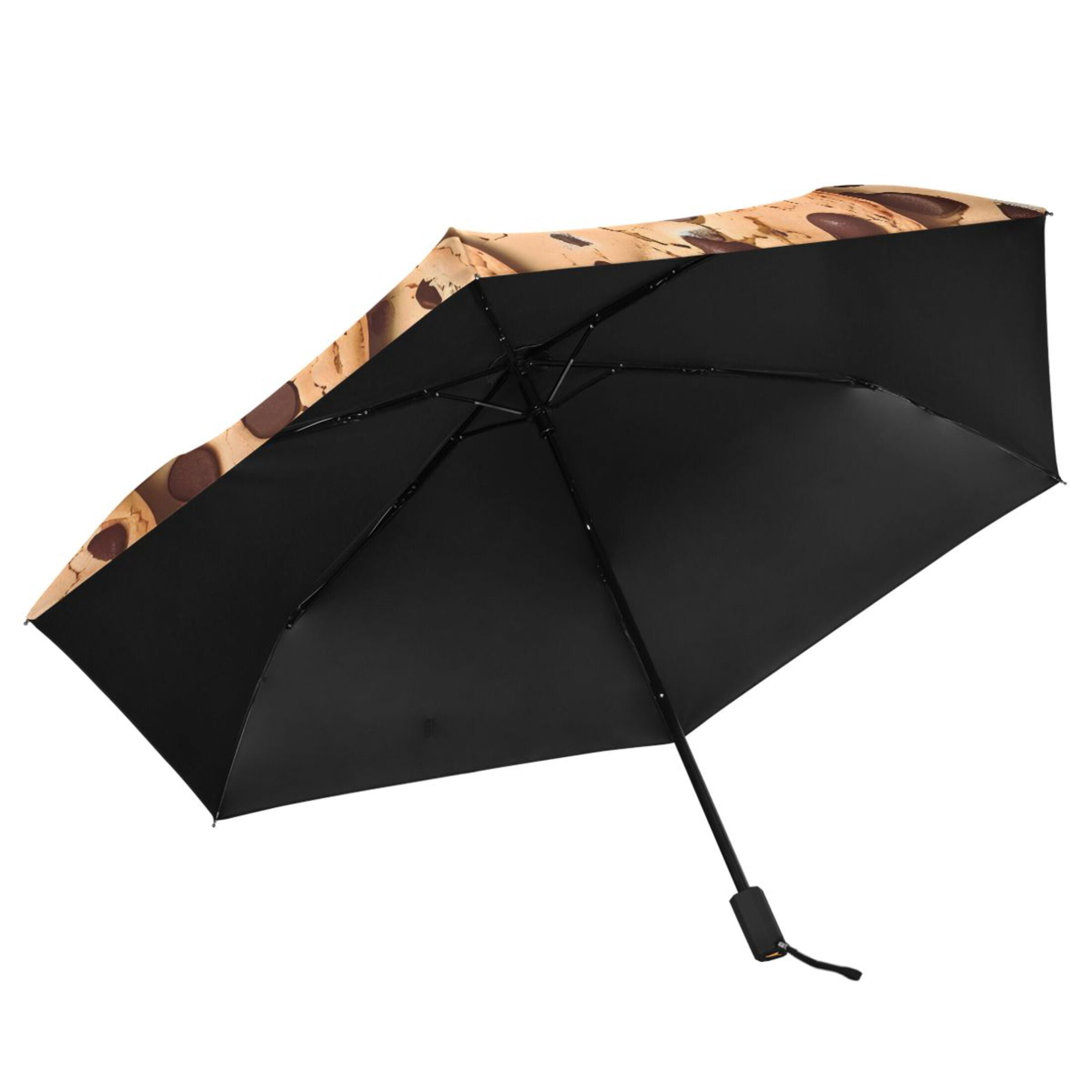 Chocolate Chip Cookies Compact Sun Umbrella Windproof Travel Umbrellas for Rain Strong Portable UV Protection