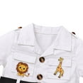 thumbnail image 5 of IBTOM CASTLE Toddler Baby Boys Girls Lion Giraffe Birthday Outfit One Piece Romper Jumpsuit with Belt and Hat Jungle Safari Cake Smash Clothes 12-18 Months White, 5 of 8