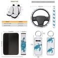 thumbnail image 5 of Yuyamidu Blue Sea Turtle Car Interior Accessories Full Set Car Seat Covers Steering Wheel Cover Seat Belt Cover Trash Bag Rearview Mirror Cover Coasters Lipstick Covers Fit for Sedans SUVs, 5 of 7