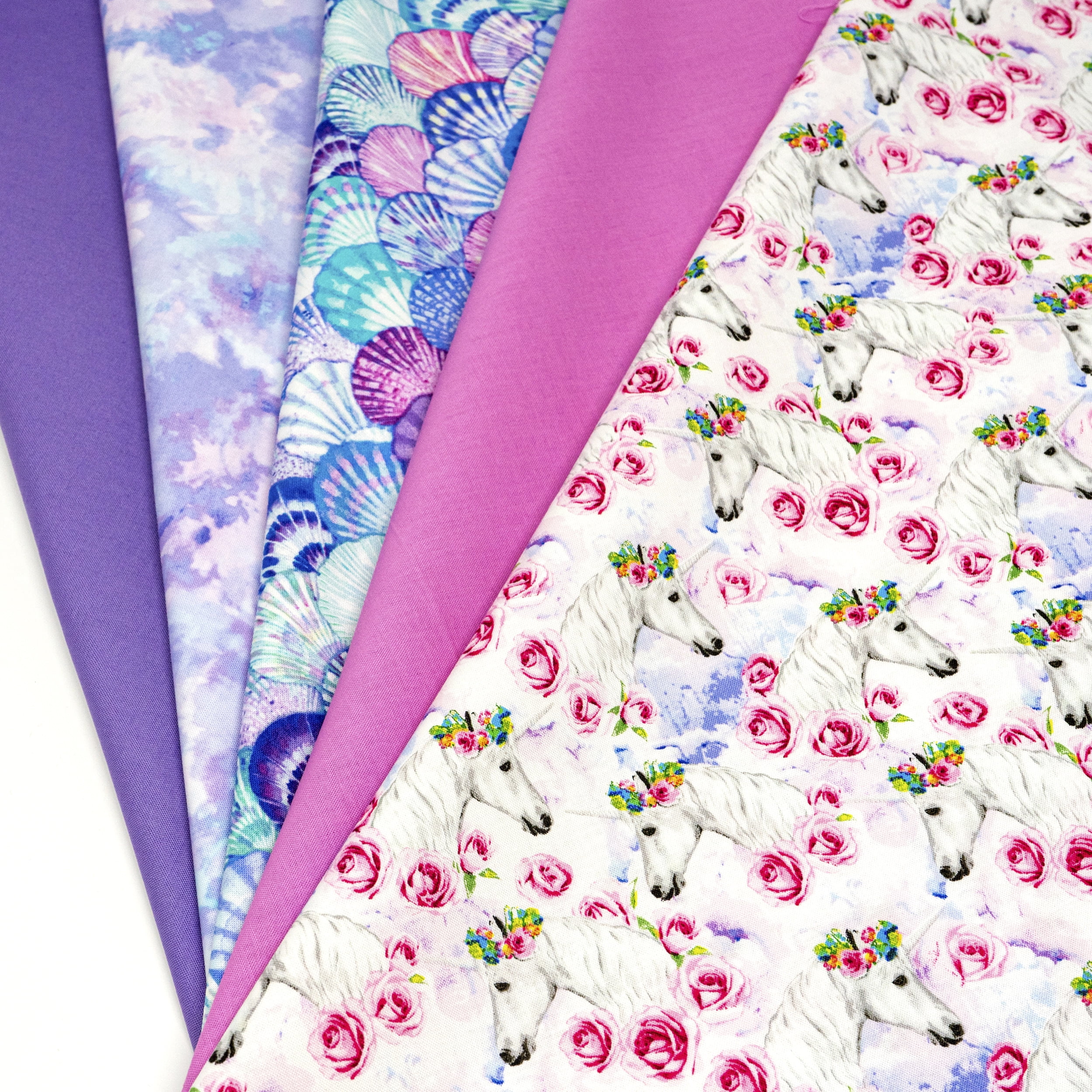 SINGER FABRIC, 100% COTTON, 5 PIECES BUNDLE, UNICORN DREAMS