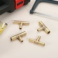 thumbnail image 4 of 4 Pack Brass Hose Barb Fitting Tee 3 Way Connector Coupler, 1/4"x5/16"x1/4" ID Brass Fitting Air Hose Fittings Reducer for Connecting Water Fuel Air, Oil Hoses, 4 of 7