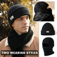 thumbnail image 3 of TAGVO 2 Pack Balaclava Face Mask, One Cap for Two Purposes, Thermal Knitted Beanie Hat Motorcycle full Face Mask Hood Hat Neck Warmer for Men Women, Outdoor Windproof Balaclava Cap, Black&Grey, 3 of 10