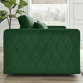 thumbnail image 6 of 55" Loveseat Sofa Bed with 2 Detachable Arm Pockets, Convertible Sleeper Sofa Bed Couch with Pull Out Bed, 2 Pillows and Living Room Adjustable Backrest, Grid Design Armrests (Green), 6 of 11
