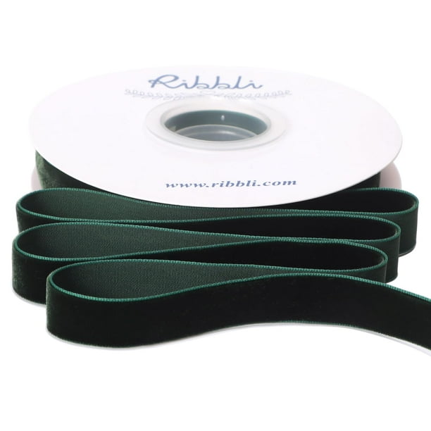 Cinta de terciopelo Rilli para manualidades, 1,6 cm x 9,1 m, color verde oscuro