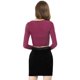 thumbnail image 5 of INSPIRE CHIC Disfraz de Navidad para mujer Tops con purpurina Twist Manga larga Recortada en la parte delantera Slim Fit Crop Top Fushcia L, 5 of 6