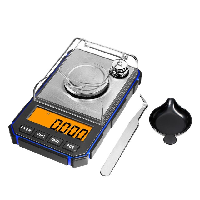 Balanza de joyería jinwen multifunción 6 unidades 50G 0.001G de Ponderación azul