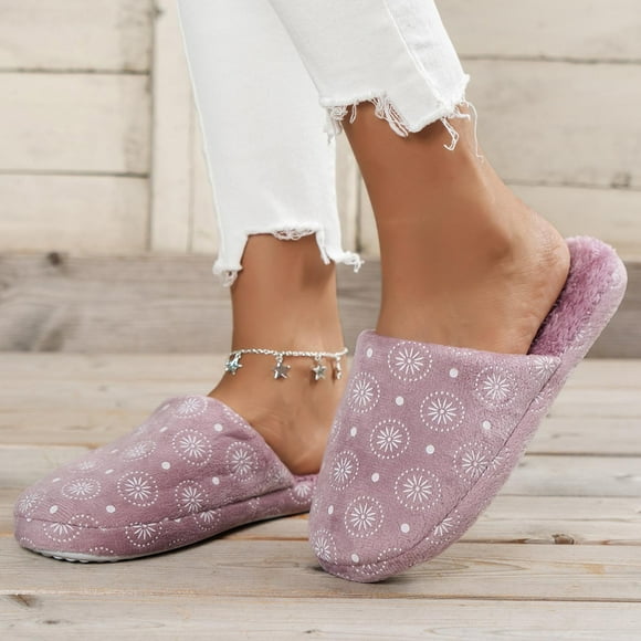 iTNHFP Dearfoam Slippers Women Fireside New Sk Ull Cartoon Warm Winter Slippers for Men and Women Couples Home Indoor Slippers