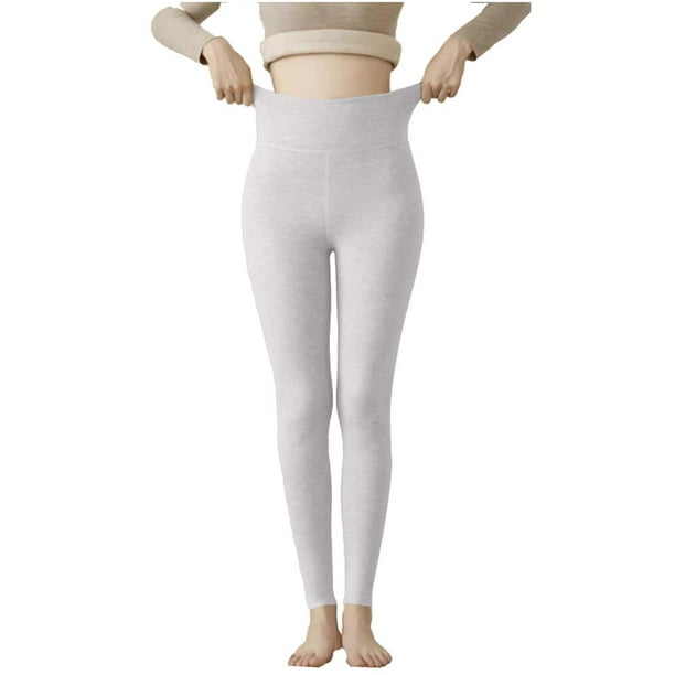 Pincandy Women's Winter Solid Color High Waist Thermal Pants, German Velvet Lined, Elastic Waistband, Cold Weather & Daily Use