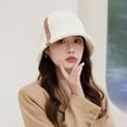 thumbnail image 2 of Warm Winter Hat Knitted Hat Women Winter Bucket Hat Thick Color Matching Soft Sun Uv Protection Short Brim Windproof Cold, 2 of 5