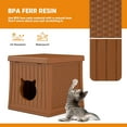 thumbnail image 3 of Plastic Cat House for Indoor Use, Weatherproof Outdoor Cat House for Feral Cats, Unique Cat Shelter for Small Pet, Spacious, Easy to Assemble, Caramel, 3 of 12