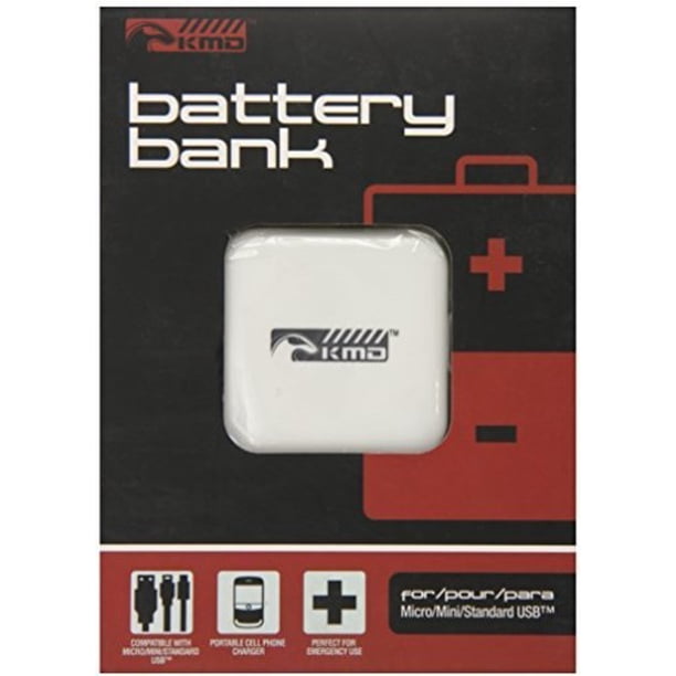 KMD Universal Portable Powerbank Emergency Battery Bank For Cellphones and Tablets White