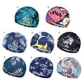 thumbnail image 3 of LJNYFDC Bathing Hat Breathable Fabric Swimming Hat Exquisite Pattern High Elastic Quick Dry Tear resistant Protective Polyester Unisex Print Swimming, 3 of 7