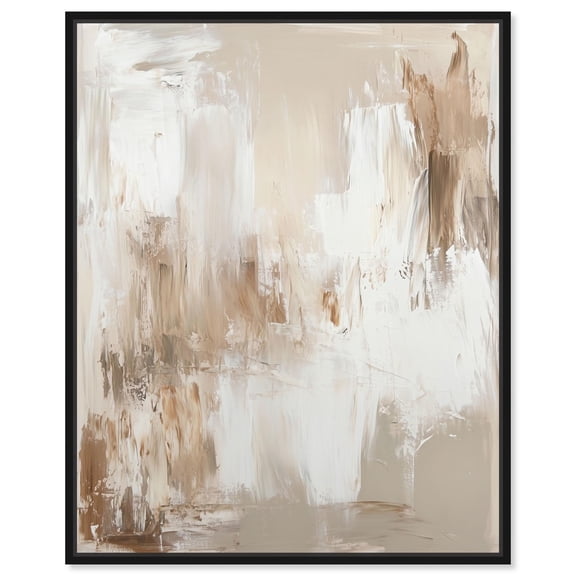 Latte Layers I Canvas Muted Elegant Art by Art Remedy, Black Frame, 16 x 20
