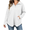 thumbnail image 2 of AloohaidyvioNo Boundaries Womens Half Zip Fleece Sweatshirts Fall Oversized Trendy Long Sleeve Casual Pullover Tops, 2 of 8
