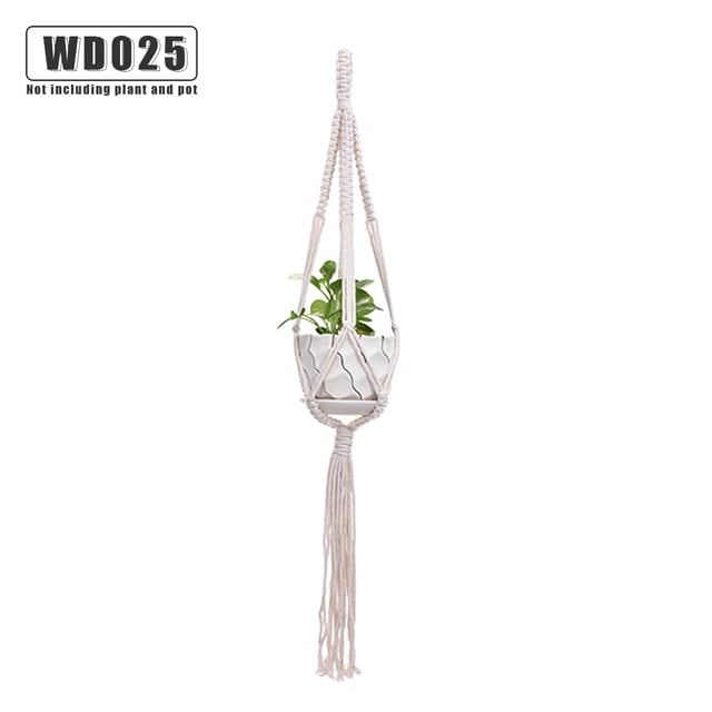 Yuarrent Cestas colgantes 100 hechas a mano, soporte para plantas, macramé, colgador de plantas, maceta para colgar en la pared interior, soporte para Jardín y Patio No.25 Yuarrent HA001777-25