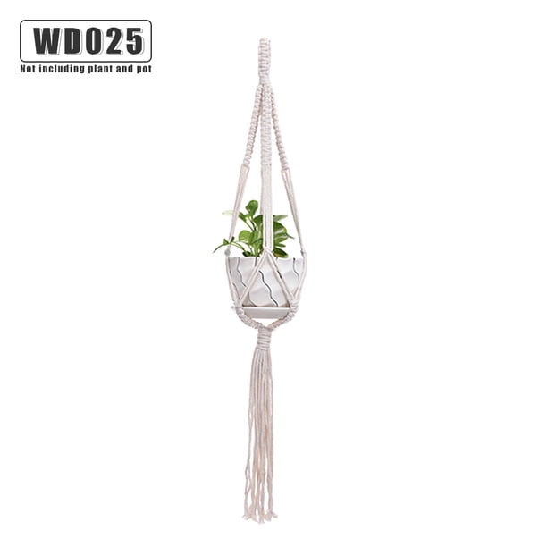 Yuarrent Cestas colgantes 100 hechas a mano, soporte para plantas, macramé, colgador de plantas, maceta para colgar en la pared interior, soporte para Jardín y Patio No.25 Yuarrent HA001777-25