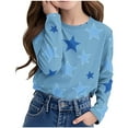 thumbnail image 2 of YunPes Girls' Long Sleeved Shirts Colorful T Shirts Round Neck Tops Light T Shirts Loose Pullovers Basic Long Sleeve Girls 2t, 2 of 6