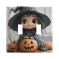 thumbnail image 2 of Dailycode Light Switch Plate Covers 3 Gang Wall Plate Plastics Outlet Covers for Kitchen Home Office Decor Cartoon Witch Owl Pumpkins, 2 of 8