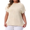 thumbnail image 2 of DARING DIVA Women's Plus Textured Top 2X Apricot, 2 of 6