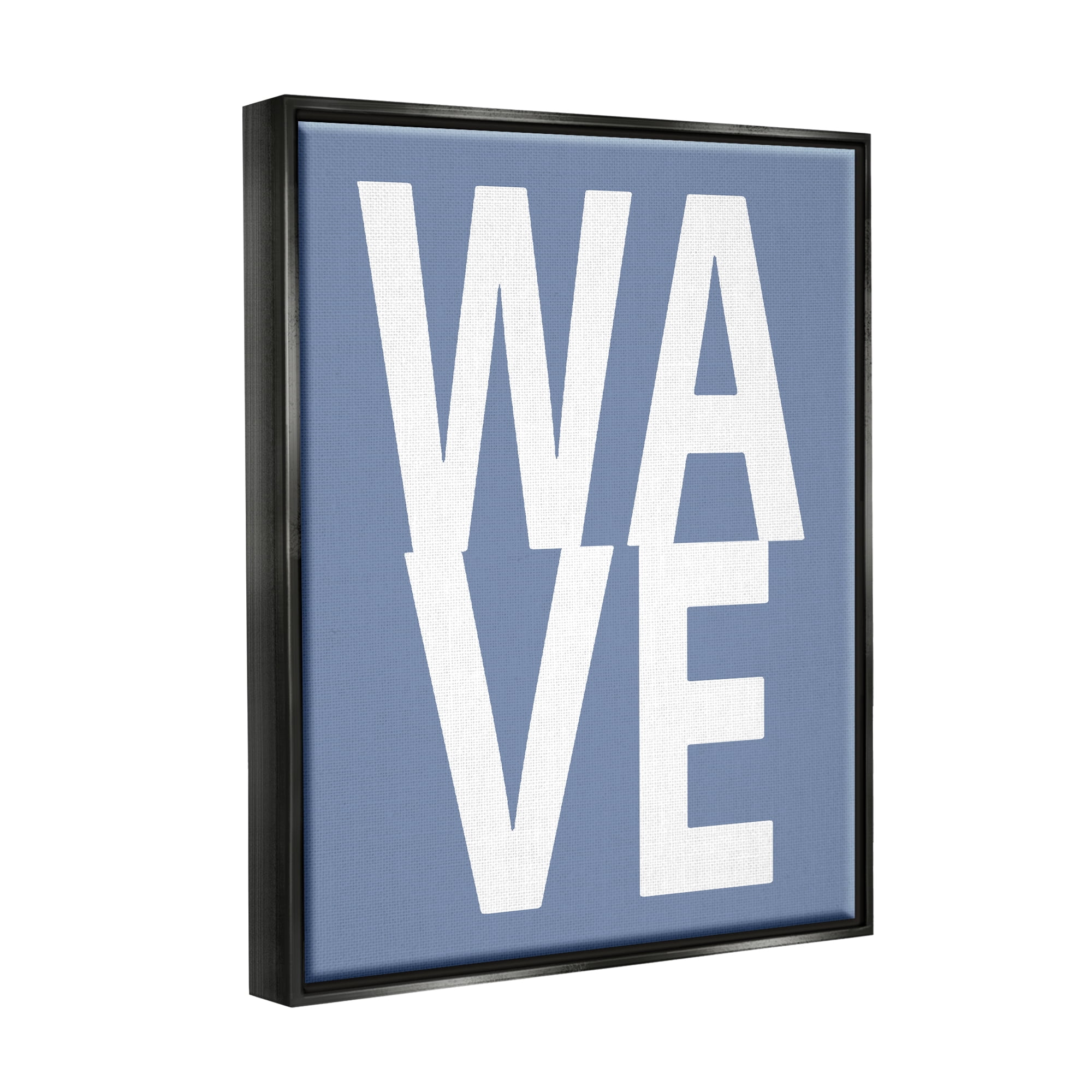 Stupell Industries Nautical Wave Text Nature Painting Black Floater Framed Canvas Art Print Wall Art, 25 x 31