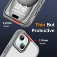 thumbnail image 6 of for iPhone 15 Case with Invisible  Ring Stand Translucent iPhone 15 Phone Case 6.1" [Compatible with MagSafe][-Grade Drop Protection][Great Grip Feeling], Titanium Grey, 6 of 16