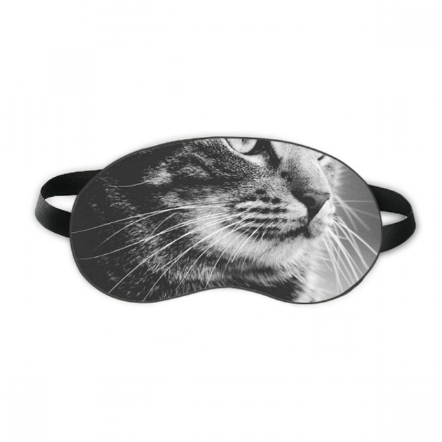 Black White Cat Profile Animal Sleep Eye Shield Soft Night Blindfold Shade Cover