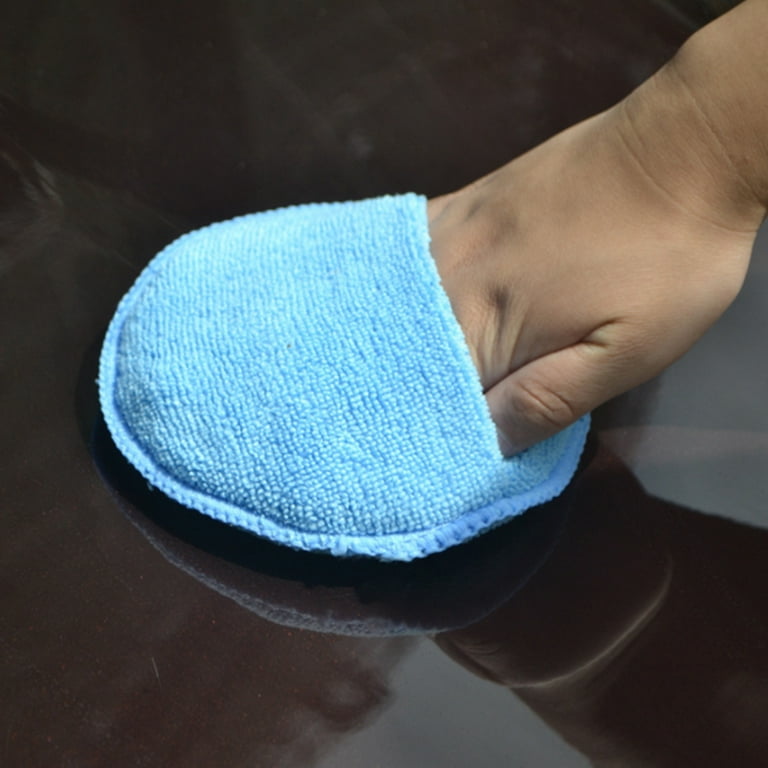 10pcs Car Wax Polish Applicator Pads Kit, 5 inch Microfiber Applicator Pads,  Blue Round Microfiber Sponge Applicators, Soft Foam Waxing Sponge Pad for Cars  Vehicle Glass Clean (12 * 12 cm) 