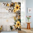 thumbnail image 4 of Yellow Floral Spring Shower Curtains for Bathroom, Summer Rustic Botanical Vintage Wood Waterproof Fabric Shower Curtain, Decorative Bathroom Curtain for Bathtub, 72"x84" , No Hooks Included, 4 of 9