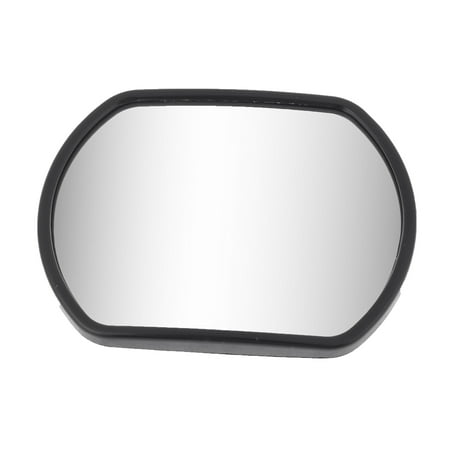 Unique Bargains Auto Parts Black 140 x 105mm Stick-on Round Auxiliary Rearview Blind Spot Mirror